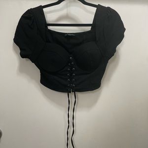 Lace up crop top